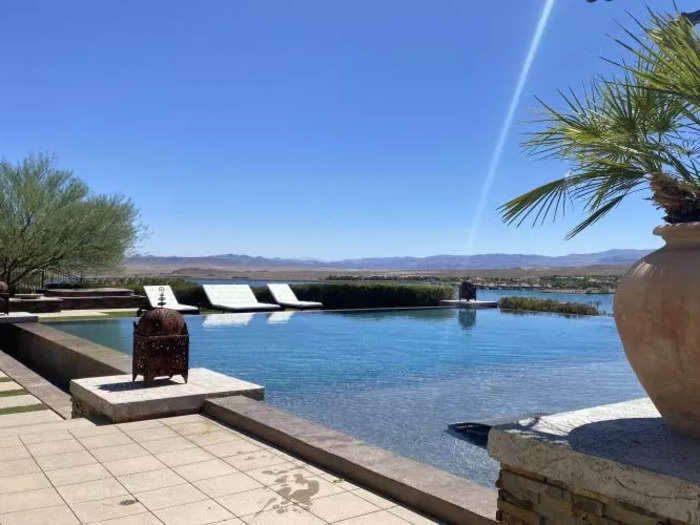 This pool with views of Las Vegas Lake is available to rent for $80 per hour.