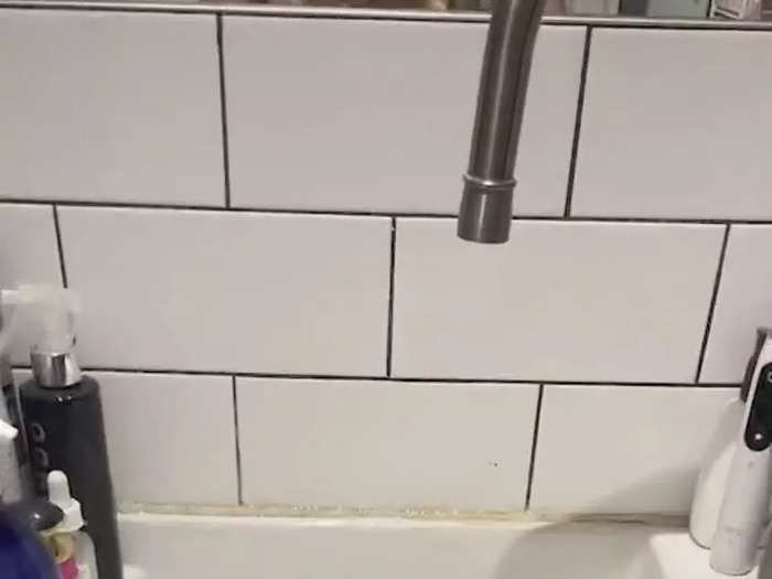 The TikToker started off her video by showing viewers a small sink where she keeps her bathroom products.