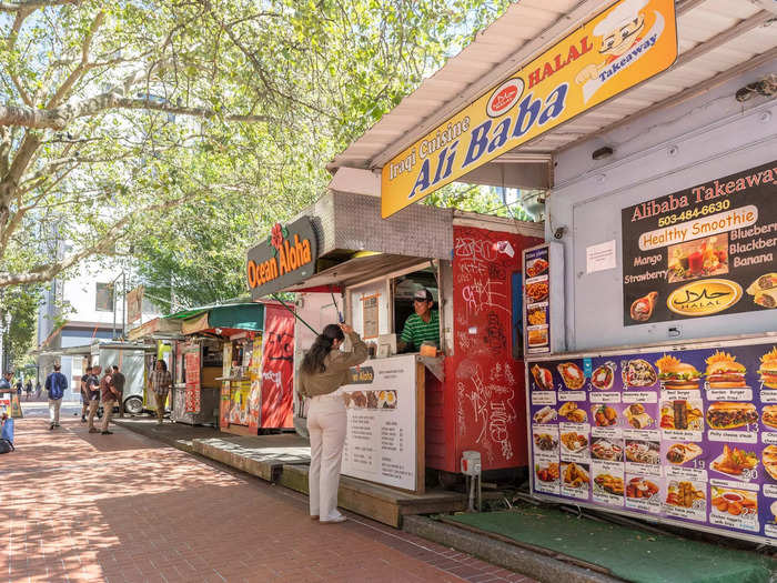 Fill up on street food at food-cart pods.