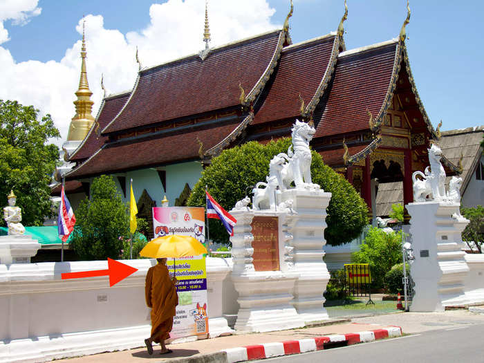 1. Trying to hug or touch monks.