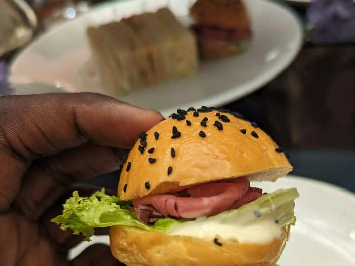 Another round of sandwiches appeared when we were halfway through the first, and I was a little apprehensive about trying another. But I soldiered ahead.