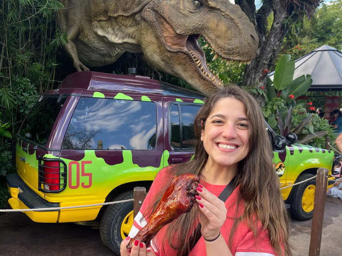 The giant turkey legs in Jurassic Park are perfect for a hefty appetite.