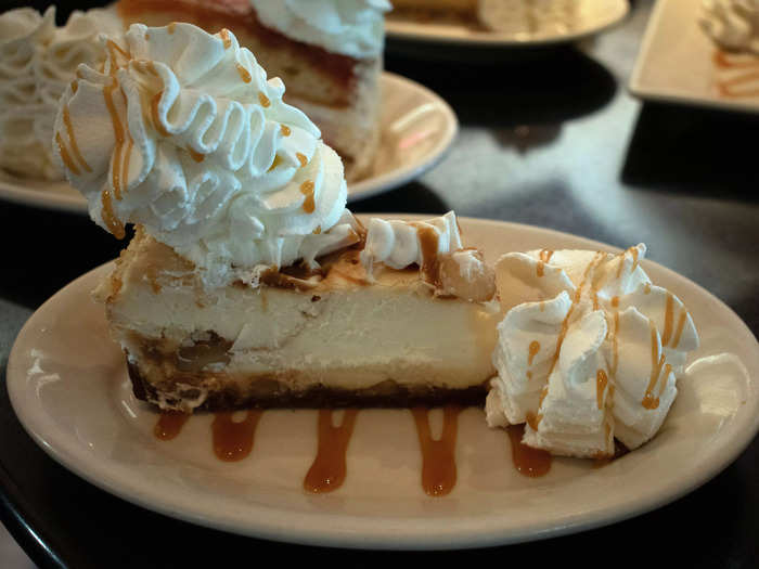 33. White Chocolate Caramel Macadamia Nut Cheesecake - $8.95