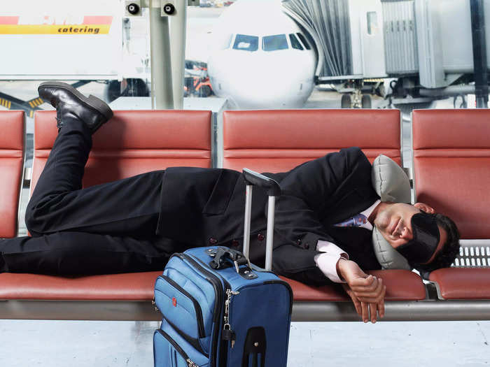 An eye mask will help block out the fluorescent lights of the terminal.