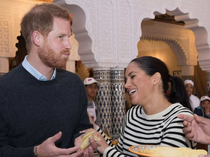 Harry and Markle proved they can joke around during a visit to Morocco in 2019.