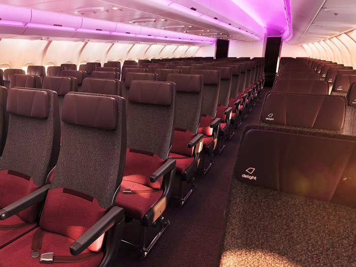 There are two economy seat pitch options: 28 Economy Delight, which offers 34" of pitch, and 156 Economy Classic, which offer 31" inches of pitch. All cabins boast fast inflight WiFi.