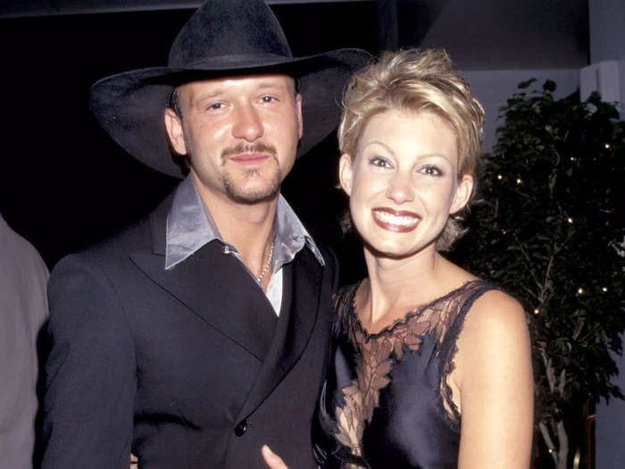 September 1996: The singers made their first public appearance as a couple.