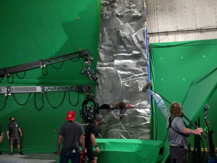 But he was mostly surrounded by green screens.