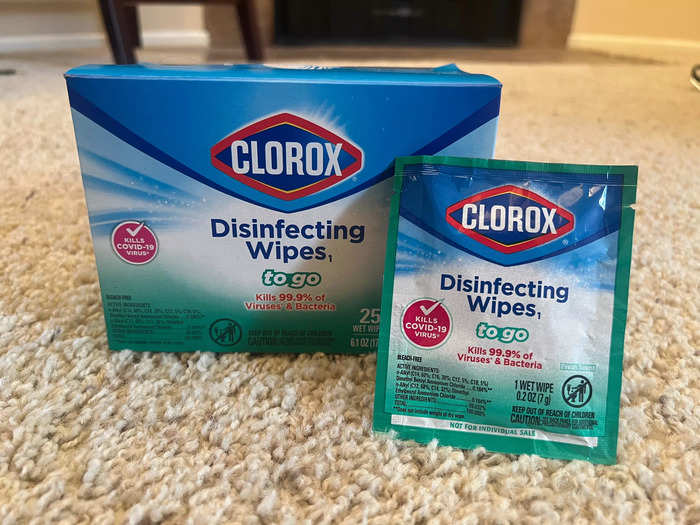 I was glad I brought some disinfecting-wipe packages with me to clean the entire seat, tray table, screen, and plane window.