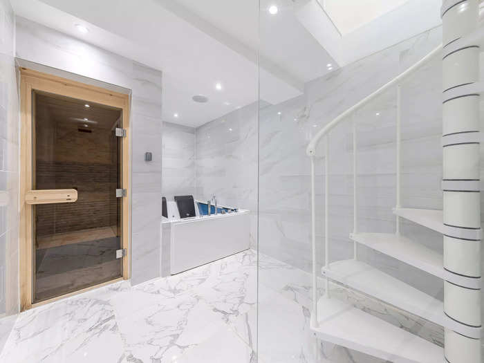 Perhaps one of the coolest elements of the home is the spa room located on the basement level.