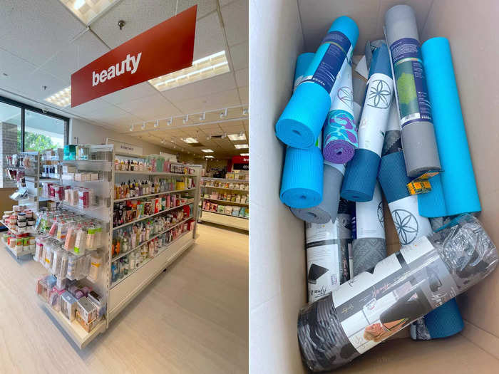 Then came the beauty section, which was next to a bin of discounted yoga mats.