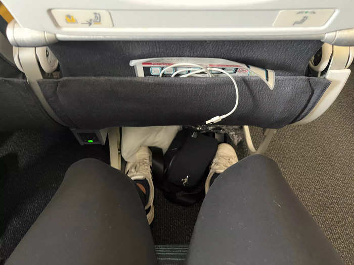 According to SeatGuru, economy pitch on the Boeing 787-8 varies from 30 to 34 inches. My seat had 31 inches of pitch with 17.3 inches of width, which I found to be plenty spacious. However, I am only 5