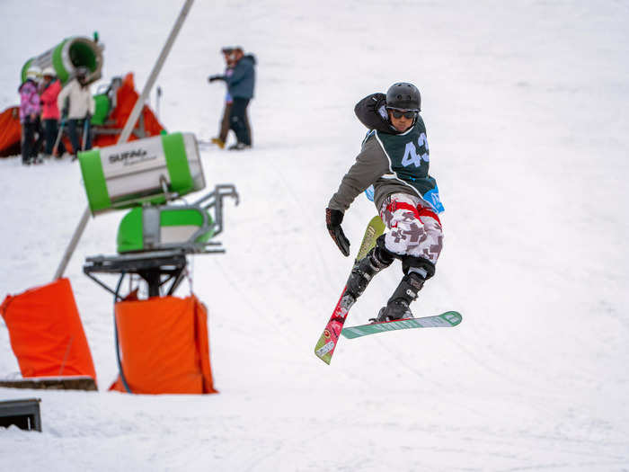 The park hosts a Winter Whip Slopestyle snowboard and ski competition, where competitors including 13-year-old Sekholo Ramonotsi competed.