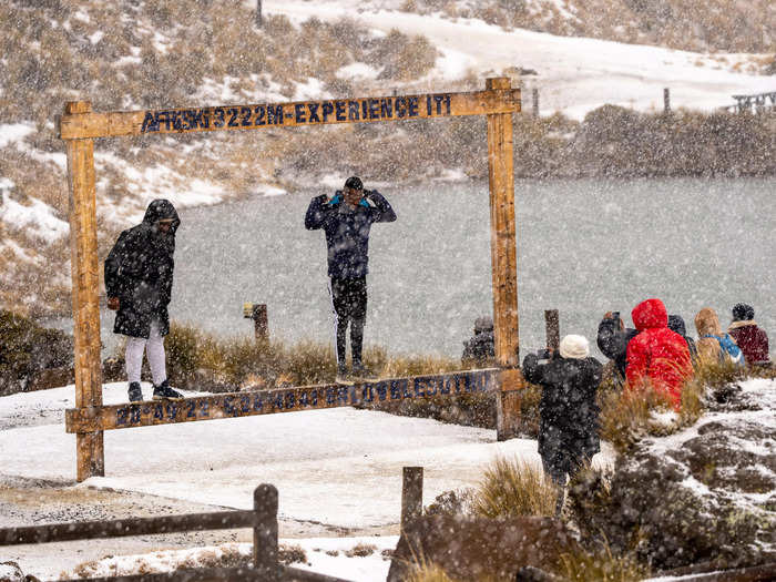 Most snow falls between May and September, with temperatures going as low as 21°F this week.