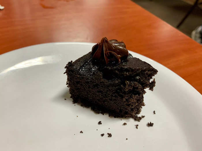 I had a small slice of chocolate cake that wasn