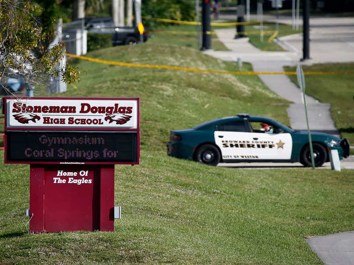 Marjory Stoneman Douglas High School shooting in Parkland, Florida. February 14, 2018.