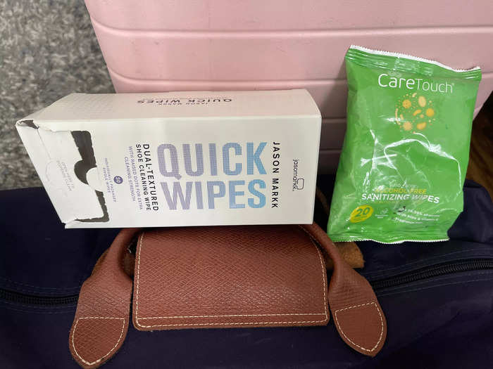 Wipes are a lightweight and handy addition to my bag.