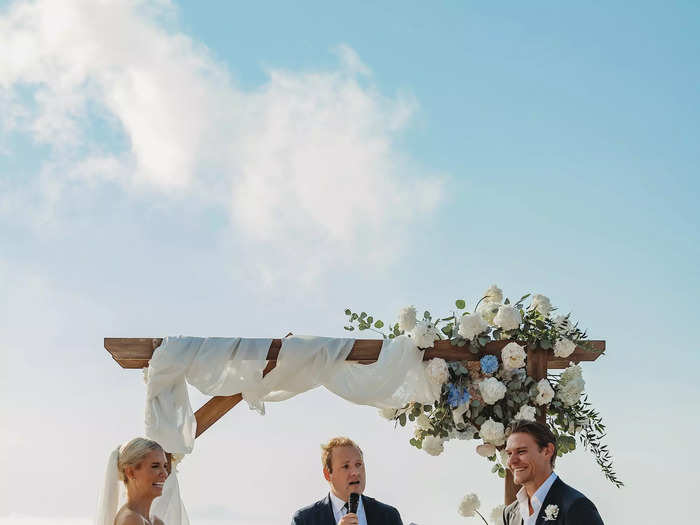 The couple exchanged vows on the rooftop of the Capri Palace Jumeirah.