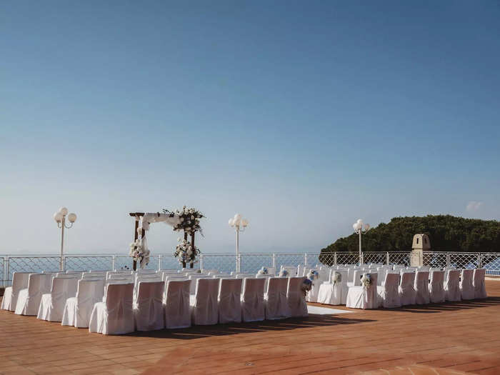 Sharp and Kummert picked Capri as their wedding location because of the stunning views it offers of the Amalfi Coast.