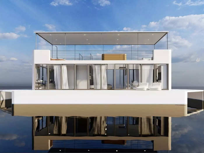 The structure will be made of four "livable yachts" built by the company Arkup.