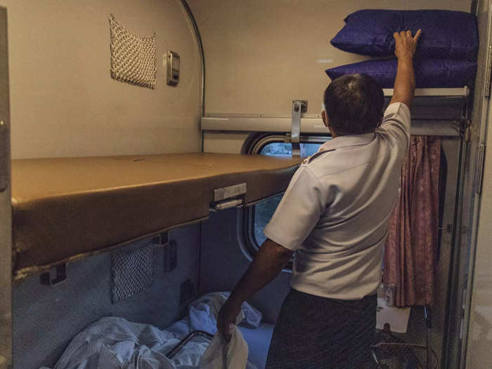 Right before reaching my final stop, Bangkok Railway Station or Hua Lamphong, a staff member put the bunk bed back into a seat again.