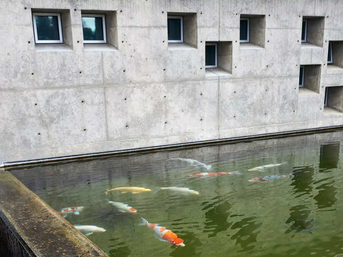 And nothing says "luxurious bunker" like a moat, especially one filled with koi fish.