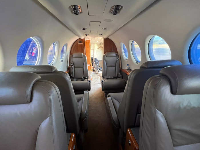 However, the one caveat I had with the King Air 350i is that four seats face backward, so on bumpy flights — like mine — some travelers could feel sick. If you