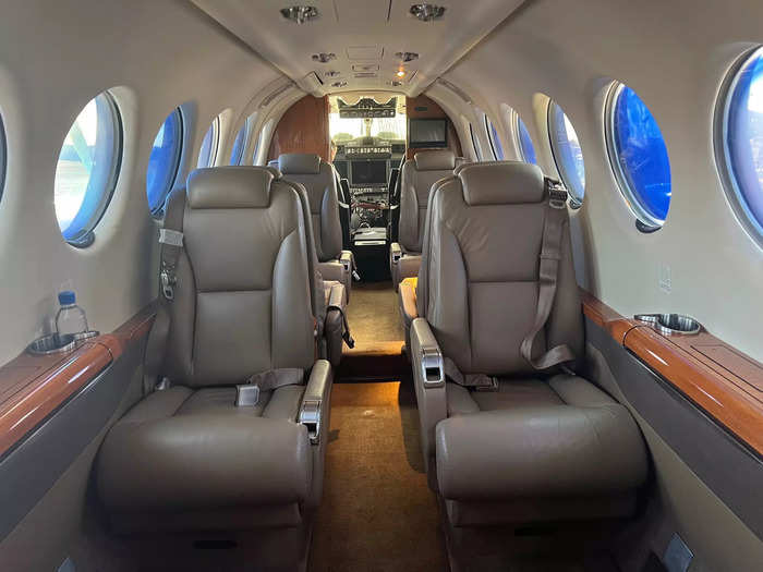 Seating up to eight passengers, the King Air 350i is manufactured by Beechcraft and costs $8 million to buy new.