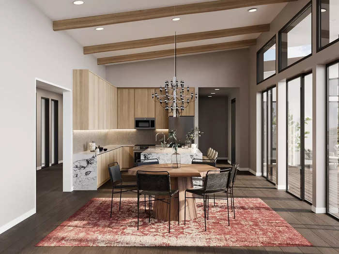 The homes allow buyers to "simultaneously delight in modern comforts and gaze upon the vistas of the American frontier," the Benloch Ranch website says.