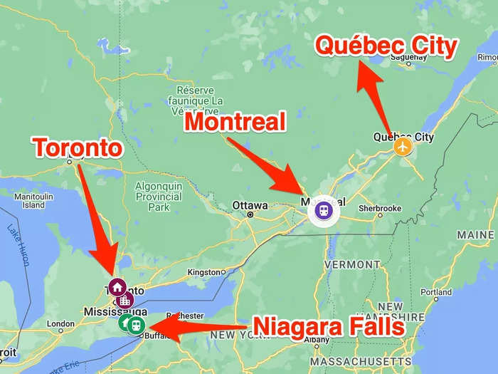I traveled to Ontario and Québec by bus, train, and plane, hitting cities and attractions from Niagara Falls to Montreal.