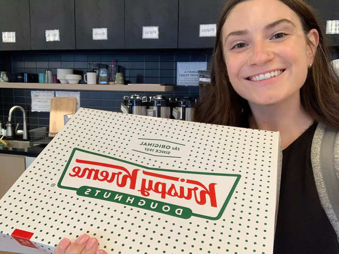 She asked for my phone number, confirmed my name, and passed over a toasty-warm box of glazed donuts worth $15.29 free of charge. My sense of victory made them taste that much sweeter.