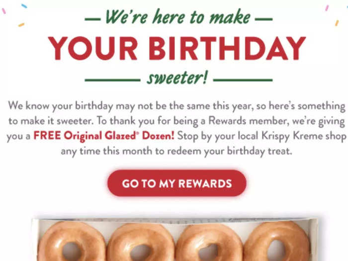 The experiment started off strong. About a week before my visit, I had signed up for a Krispy Kreme rewards account, which is required if you want a birthday treat.