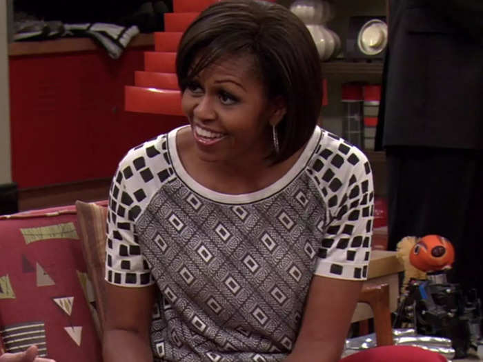 Former First Lady Michelle Obama guest-starred as herself in season five and helped Carly reconnect with her dad via video chat.