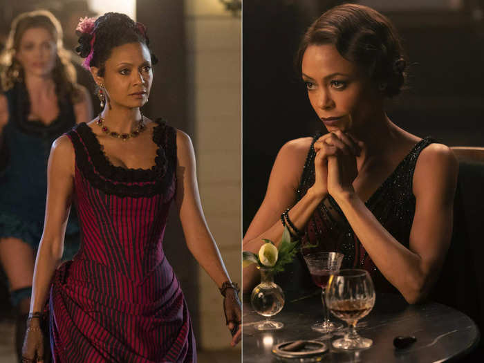 Similar to how Dolores is seen in blue throughout the show, Maeve continues to wear burgundy.