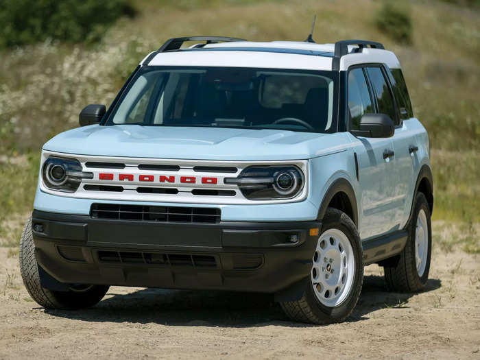 The throwback Bronco Sport models also have white roofs ...