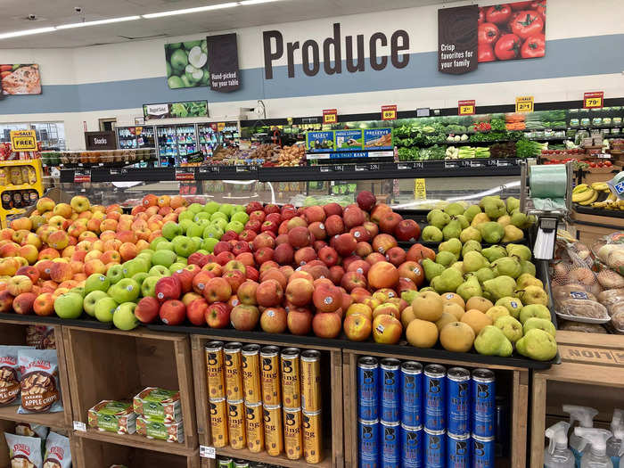 The fruits and vegetables in the actual produce section looked great, too.