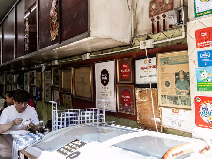 The restaurant has amassed dozen of awards over the years, with plaques from the Michelin guide hung on a wall.