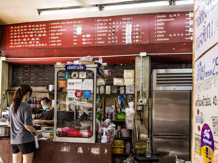 I took a look at their menu, which Kaweenuntawong says was influenced by Chinese cuisine. The family is of Thai-Chinese descent.