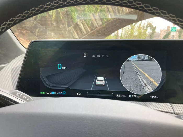 One add-on I loved in my tester was the blind-spot cameras. When you use the turn signal, the relevant blind-spot view appears right in front of you, which helps with merges.