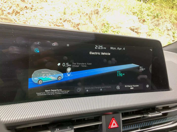 The main touchscreen is for apps like the media player and navigation, while the driver