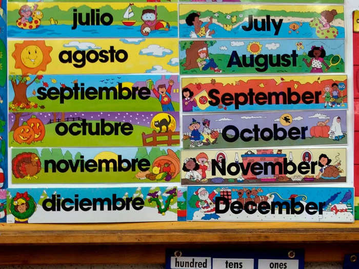 2005: A first grader read a book in a bilingual classroom.