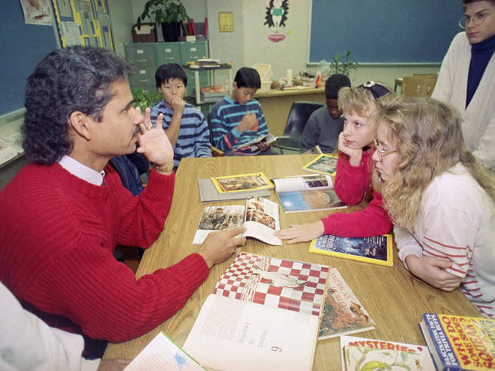 1990: Students learned to read at the Saturday School program at Coppin State College in Baltimore, Maryland.