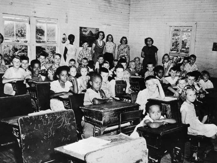 1955: An integrated classroom in Kentucky posed for a photo.