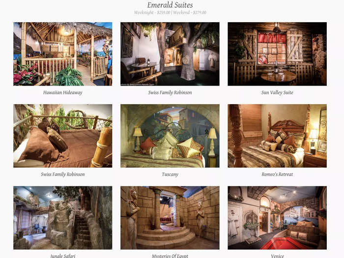 As I scrolled through the whimsical rooms, I debated between spending the night dreaming about cowboys in a wild-West-inspired room or if I wanted to be transported to Hawaii in an island-themed suite.