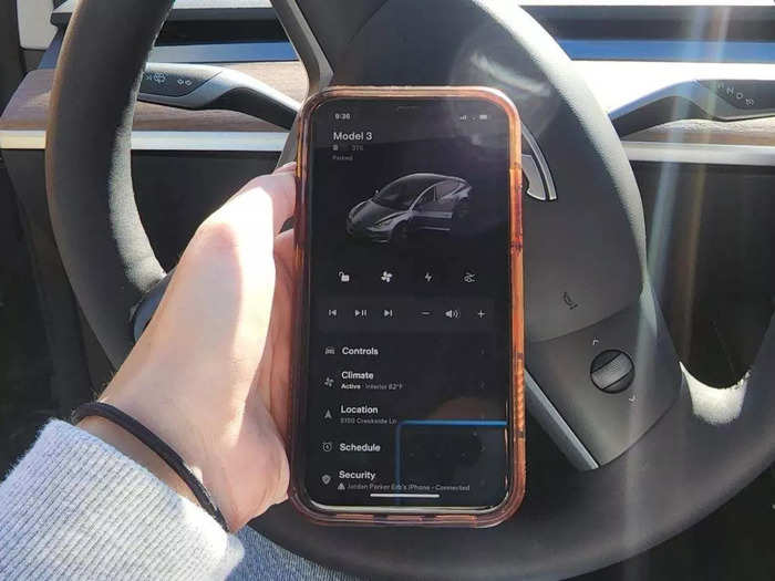 He gave me the key card that comes with the Tesla, but also gave me access to the car through the Tesla app, so I could lock and unlock it from my phone.