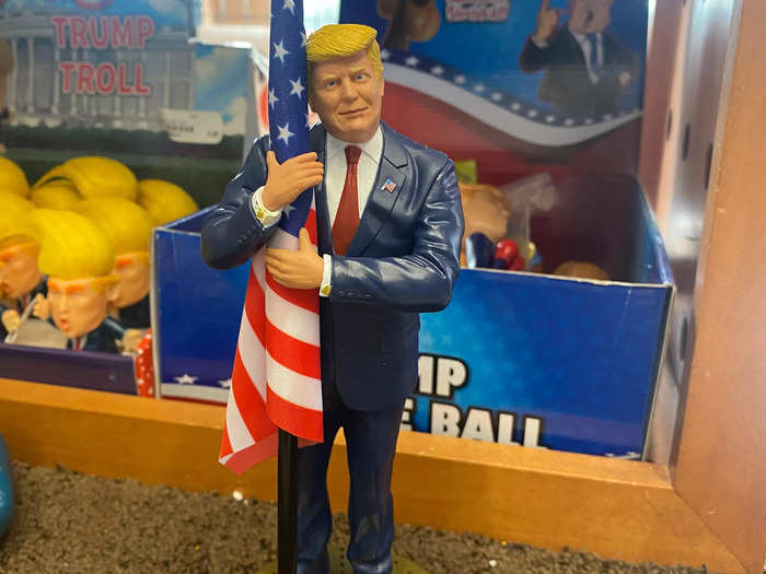 … or this full-body figure with the American flag that when activated says a series of 17 patriotic comments including "From this day forward, it