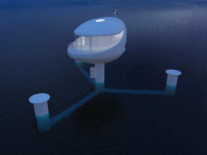 The 73-square-meter floating homes will be upgradeable with new apps still being developed.