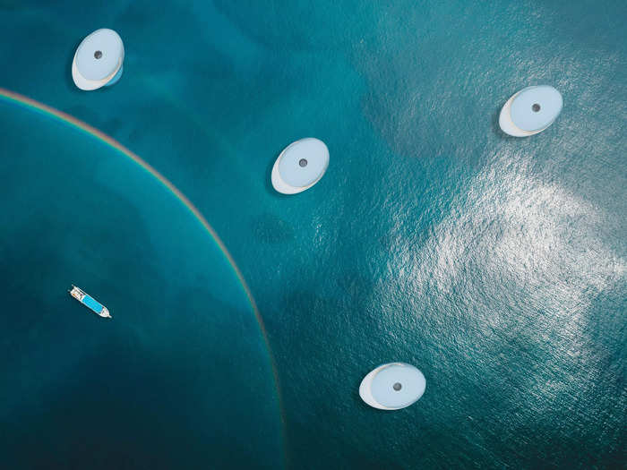 The company claims the pods act as "fish aggregation devices ... anytime you put something in the water that makes shade, it attracts sea life."