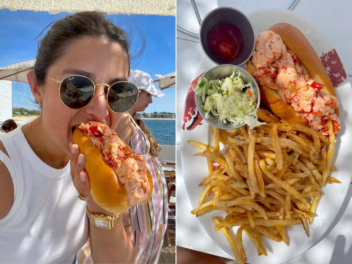 This lobster roll, which came with a side of fries and coleslaw, cost $42.