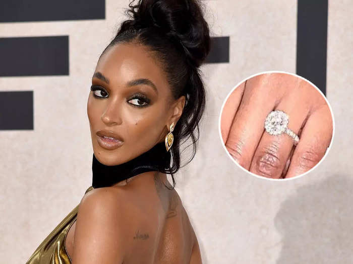 About one month later, Jourdan Dunn shared a shot of the dazzling diamond she got from rapper Dion "Sincere" Hamilton.